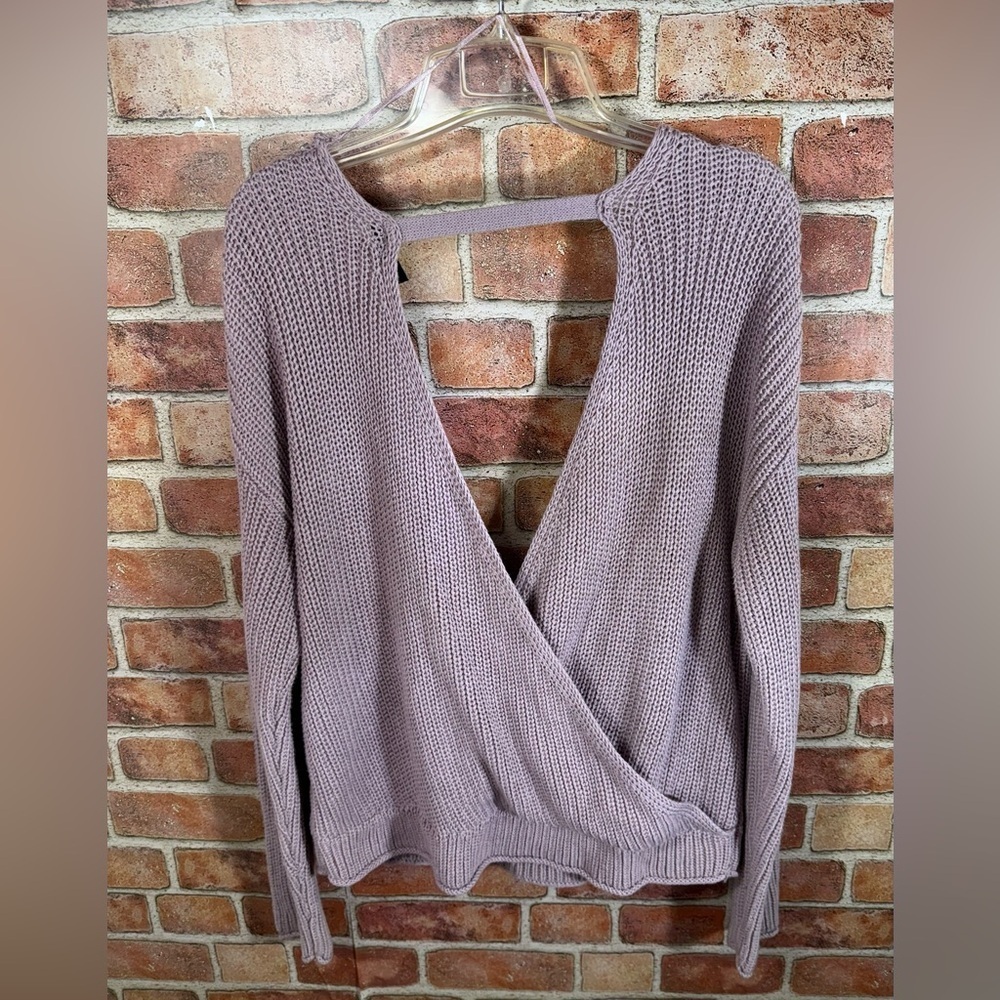 faux Wrap romantic Knit ballerina Sweater sz M - Picture 2 of 8